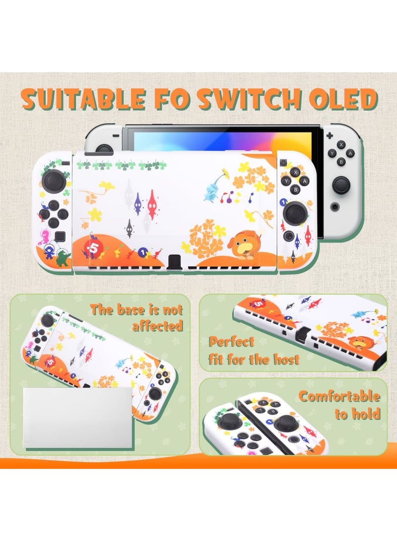 SYOSI Switch Carrying Case Set, Cute Switch Case Bundle for Pikmin Fans with Switch OLED Protective Cover, Screen Protector, Playstand & Thumb Caps, Storage Bag Compatible with Switch OLED & Accessories - Image 2