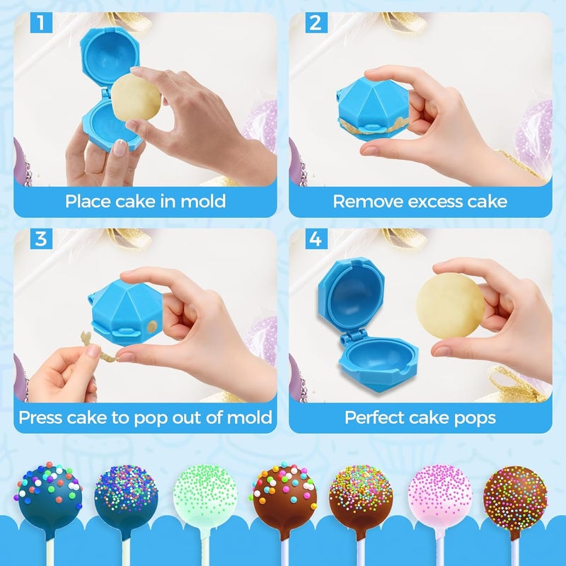 KCMOSGI 2 PCS Cake Pop Mold Shapes Press Set, Round Cake Pop Mold for Home, Bakers, DIY Accessories - Image 4