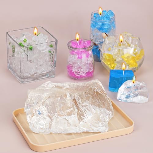 Blingfun Gel Wax for Candle Making with 4 pcs Jelly Wax,50pcs Candle Wicks & 50pcs Stickers Candle Wax for Candle Making,Handcraft Scented Candles Supplies - Image 5