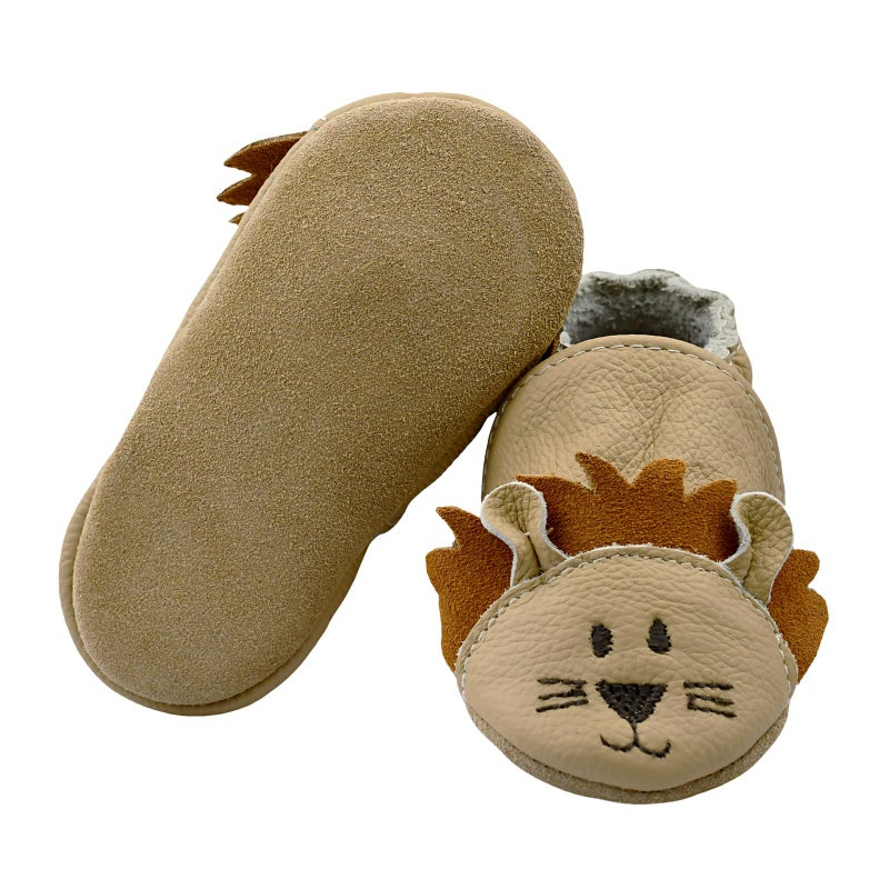 iEvolve Toddler Soft Sole Prewalker Baby First Walking Shoes Crib Shoes Moccasins (Beige Lion, 18-24 Months) - Image 5