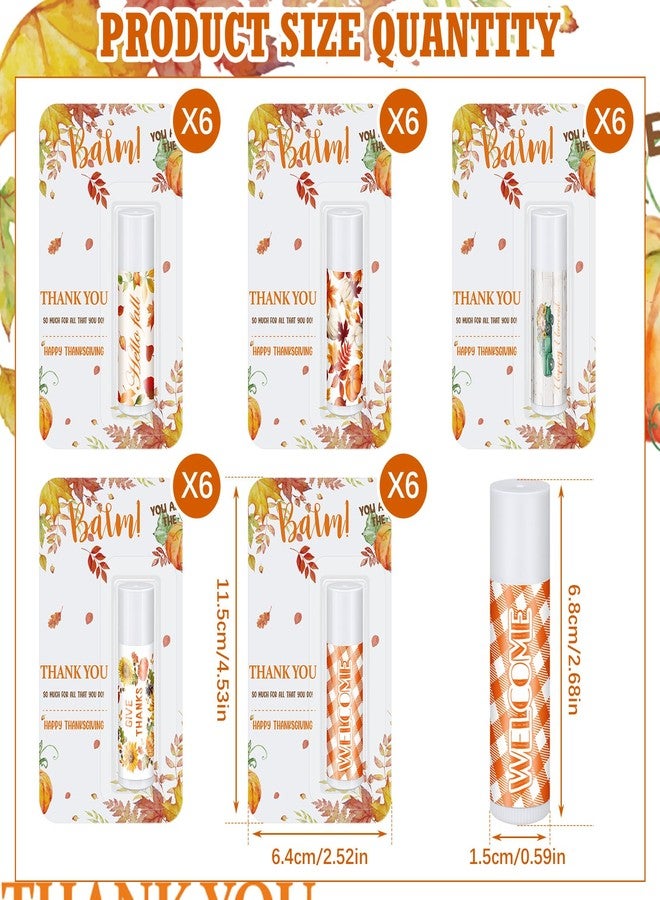 Sacubee 30 Pack Hello Fall Autumn Lip Balm Favors Bulk Fall Happy Thanksgiving Halloween Lip Balm Party Gifts Basket Stuffers Employee Staff Thank You Appreciation Gift for Women Men Teacher Coworkers - Image 2