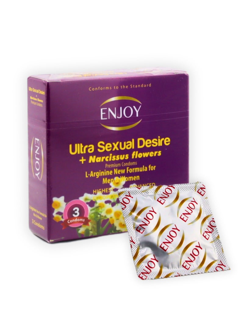 ENJOY U.S.D+ Premium Narcissus Flower Condoms – 3 Pcs, Ultra Thin And Aromatic For Enhanced Pleasure - Image 5