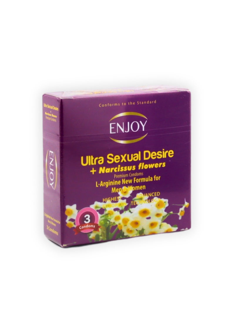 ENJOY U.S.D+ Premium Narcissus Flower Condoms – 3 Pcs, Ultra Thin And Aromatic For Enhanced Pleasure - Image 3