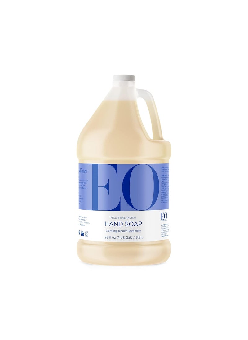 EO EO Liquid Hand Soap Refill 1 Gallon French Lavender Organic PlantBased Gentle Cleanser with Pure Essential Oils 