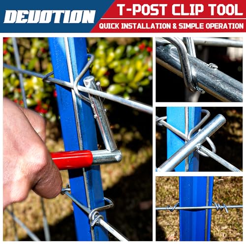 DEUOTION T-post Clips Tool, Fixing Fence Clip and Wire Steel Bender T-post Handheld Twisting Tool, Multi Functional Bender - Image 4