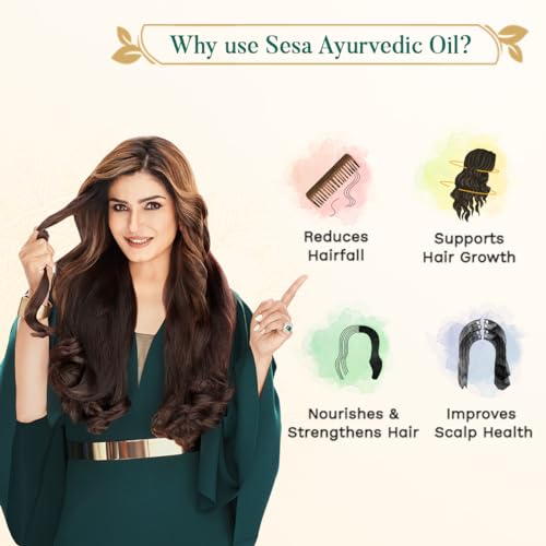 sesa Ayurvedic Medicinal Hair Care Kit for Hair Fall Control and Hair Growth Ayurvedic Hair Oil - 200ml & Medicinal Shampoo - 200ml Ayurvedic Oil 200ml + Medicinal Shampoo 200ml - Image 3