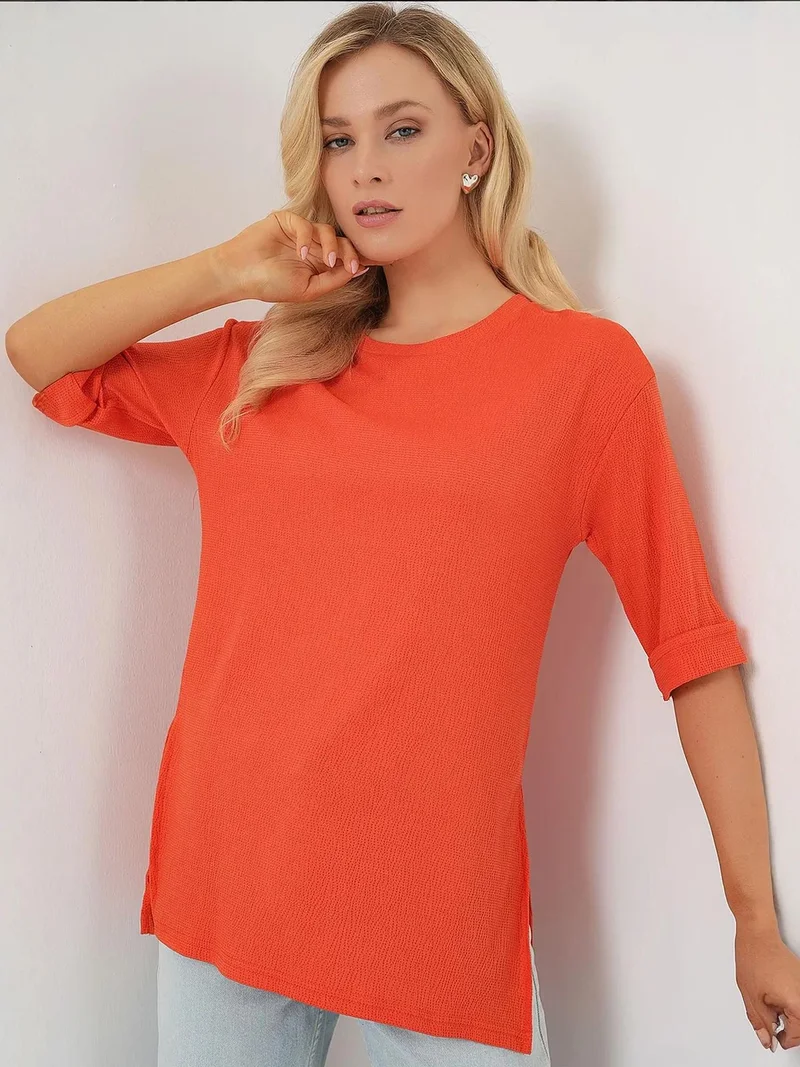 BIG DART BDART Textured Long Sleeve Crew Neck T-Shirt