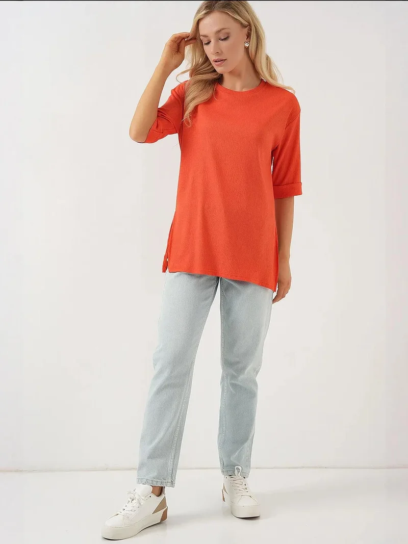 BIG DART BDART Textured Long Sleeve Crew Neck T-Shirt