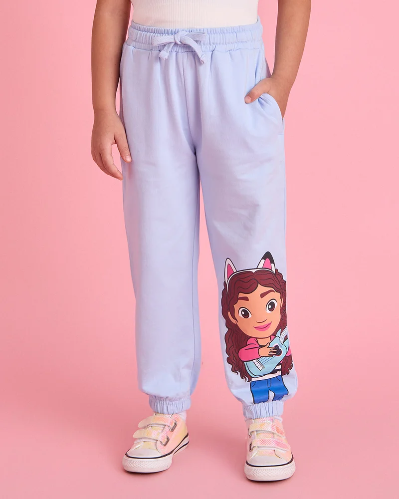 Redtag Girls Blue Printed Active Track Pants
