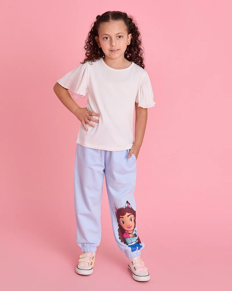 Redtag Girls Blue Printed Active Track Pants