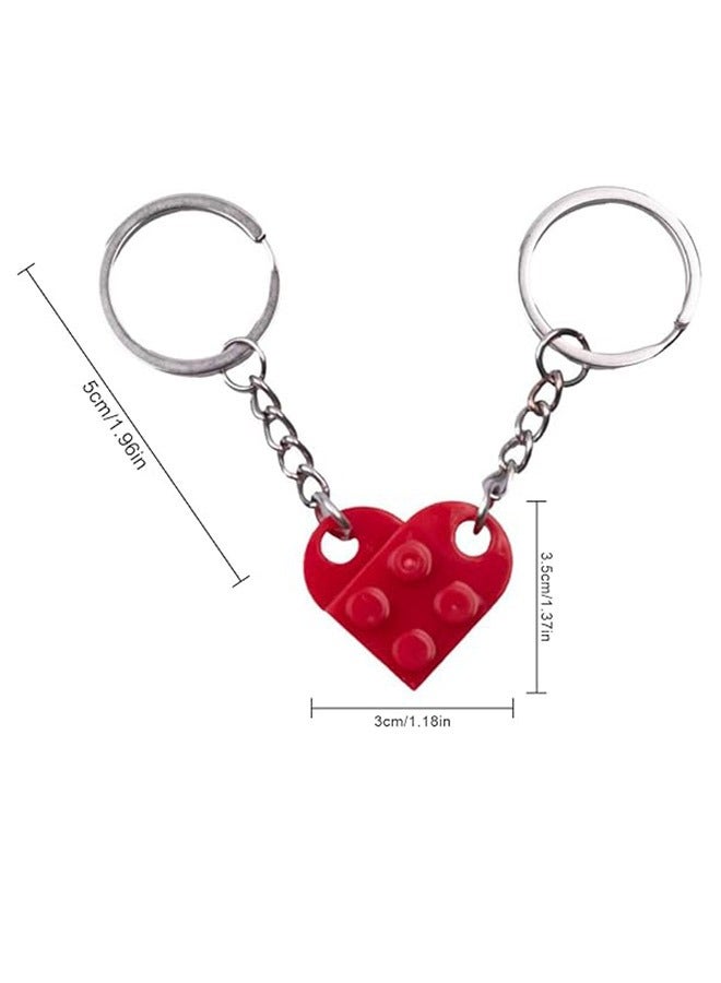 2 Set Brick Matching Couple Heart Keychain - Image 2