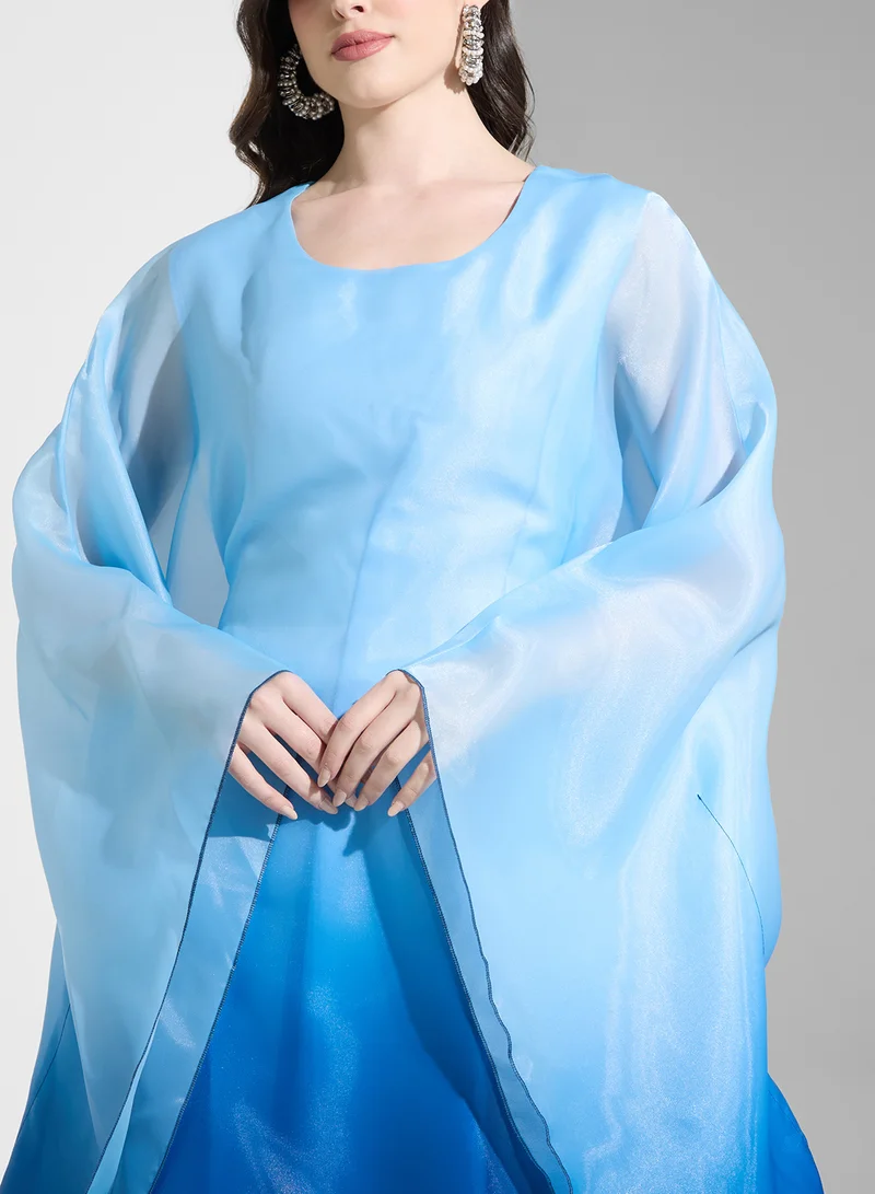 Khizana Kaftan With Ombre Print