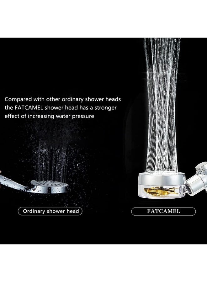 Mengchi رأس دش منجشي عالي الضغط دش محمول رأس دش مع مروحة توربينية مع خرطوم وحامل فلتر دش مطري - Image 2