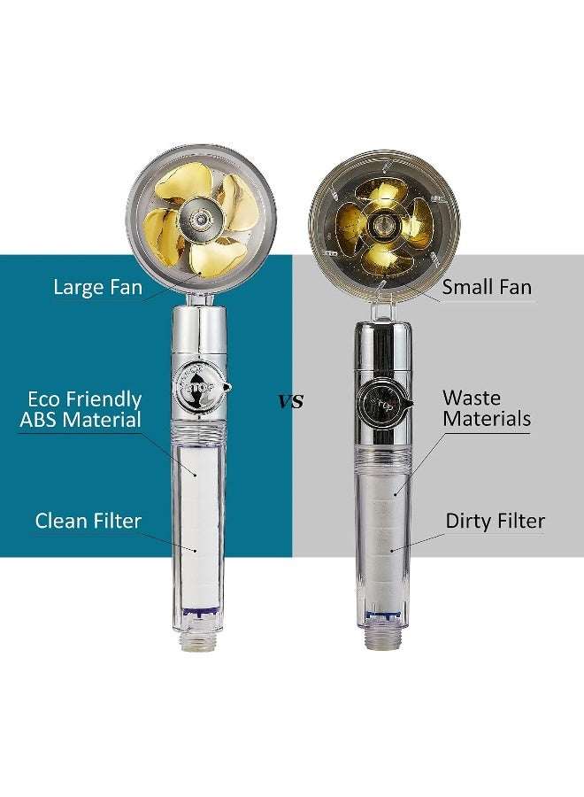 Mengchi رأس دش منجشي عالي الضغط دش محمول رأس دش مع مروحة توربينية مع خرطوم وحامل فلتر دش مطري - Image 3