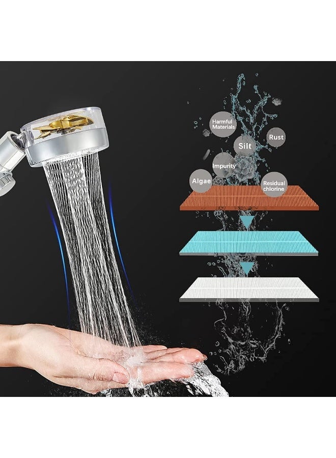 Mengchi رأس دش منجشي عالي الضغط دش محمول رأس دش مع مروحة توربينية مع خرطوم وحامل فلتر دش مطري - Image 5