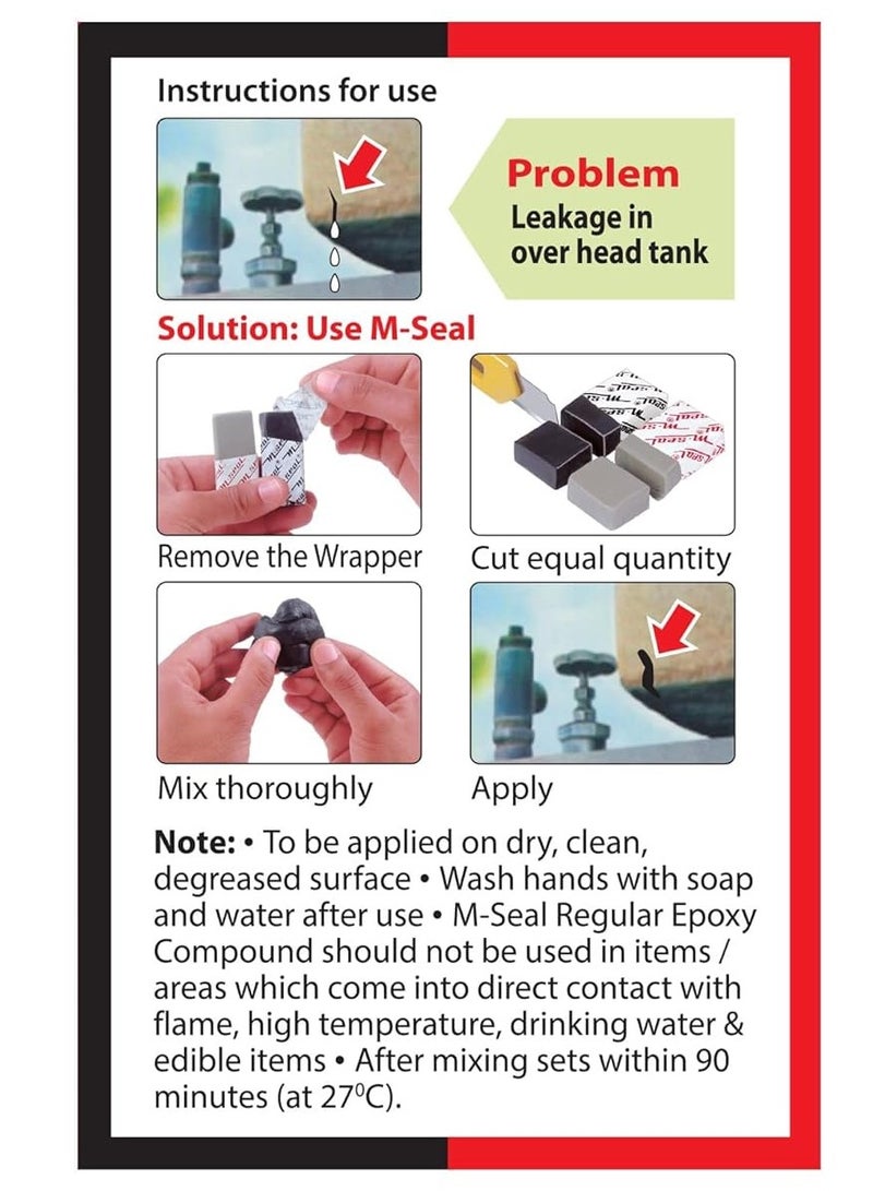 Pidilite M-Seal Regular Epoxy Compound – Strong Waterproof Epoxy Putty for Metal, Plastic, Pipe Leakage, Crack Repair & Gap Filling (100g) - Image 2