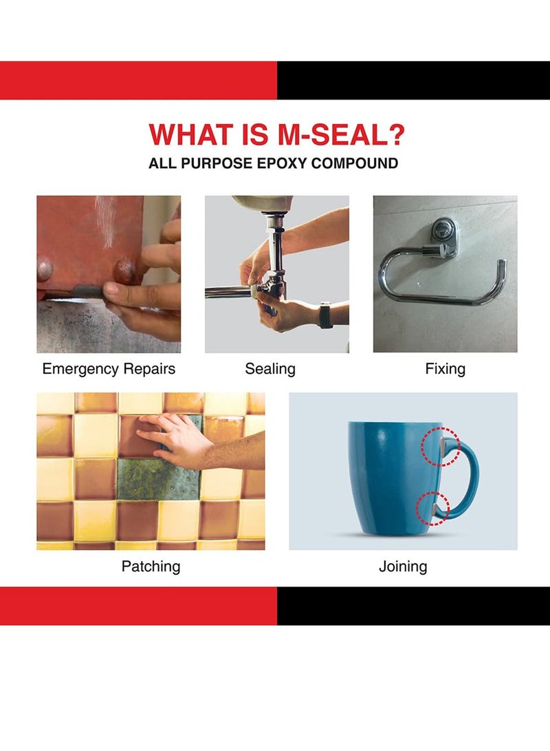 Pidilite M-Seal Regular Epoxy Compound – Strong Waterproof Epoxy Putty for Metal, Plastic, Pipe Leakage, Crack Repair & Gap Filling (100g) - Image 3