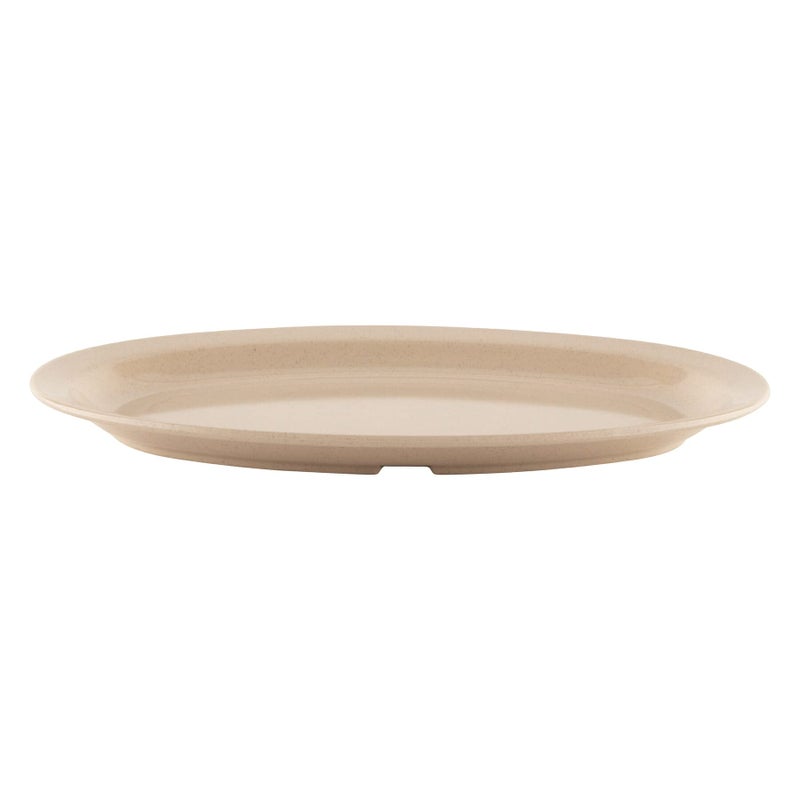 Get G.E.T. OP-612-S Melamine Oval Serving Platter  11.75"" x 8.25""  Sandstone (Set of 12) - Image 2