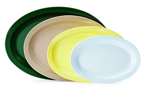 Get G.E.T. OP-612-S Melamine Oval Serving Platter  11.75"" x 8.25""  Sandstone (Set of 12) - Image 4