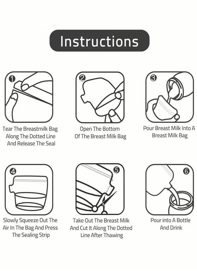 MIXDE 30PCS Breastmilk Storage Bags, Four Color Packaging, Storing Milk Bag for Breastfeeding, Presterilized, Hygienically Doubled-Sealed,  Self Standing and Suitable Refrigeration and Freezing  - Image 5