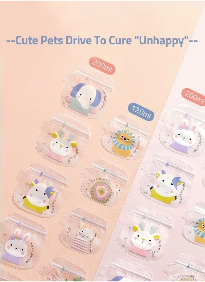 MIXDE 30PCS Breastmilk Storage Bags, Four Color Packaging, Storing Milk Bag for Breastfeeding, Presterilized, Hygienically Doubled-Sealed,  Self Standing and Suitable Refrigeration and Freezing  - Image 4