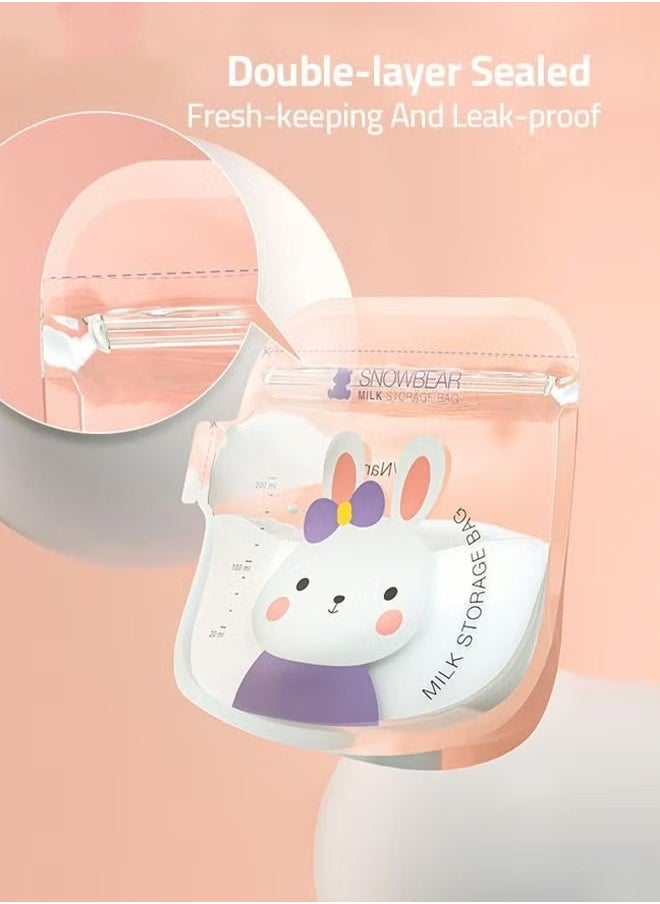 MIXDE 30PCS Breastmilk Storage Bags, Four Color Packaging, Storing Milk Bag for Breastfeeding, Presterilized, Hygienically Doubled-Sealed,  Self Standing and Suitable Refrigeration and Freezing  - Image 3