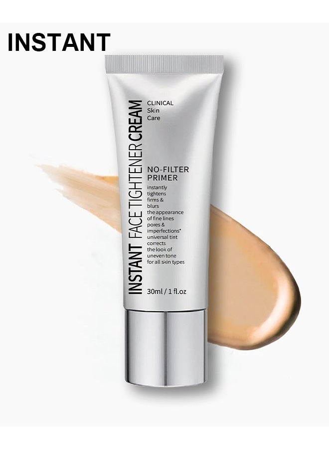 Instant Face Tightener Cream, Freedomglee Face Tightener No-Filter Primer, Instant Face Tightener Primer, Skin Tightener Face Primer For Makeup, Blurring For Before Makeup, Shine Control, 30ML - Image 1