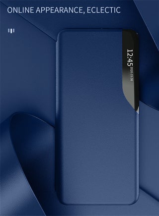 هونر X9c سمارت 5 جي 2024 غطاء هاتف ذكي مرآة بنافذة فليب غطاء استيقاظ تلقائي للنوم - أزرق داكن - view 4