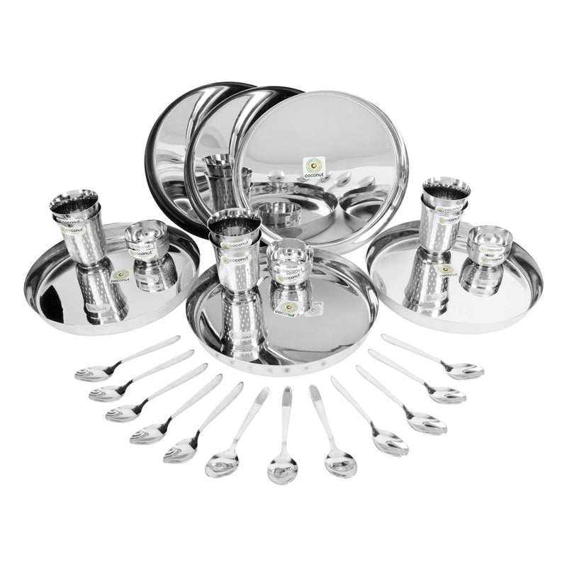 Coconut Stainless Steel (Heavy Guage) Joy Dinner Set/Dinnerware & Serveware - 30 Piece - Image 4
