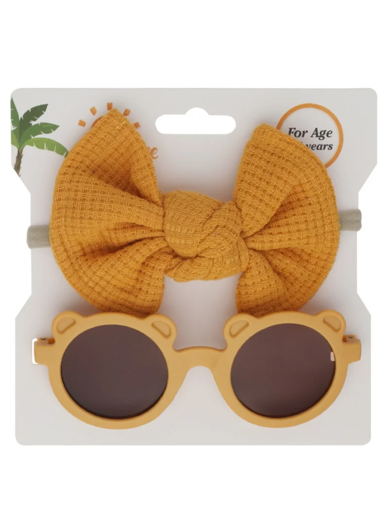 D'Daniela Aila Glasses and Headband Set For Babies and Girls - Mustard Yellow