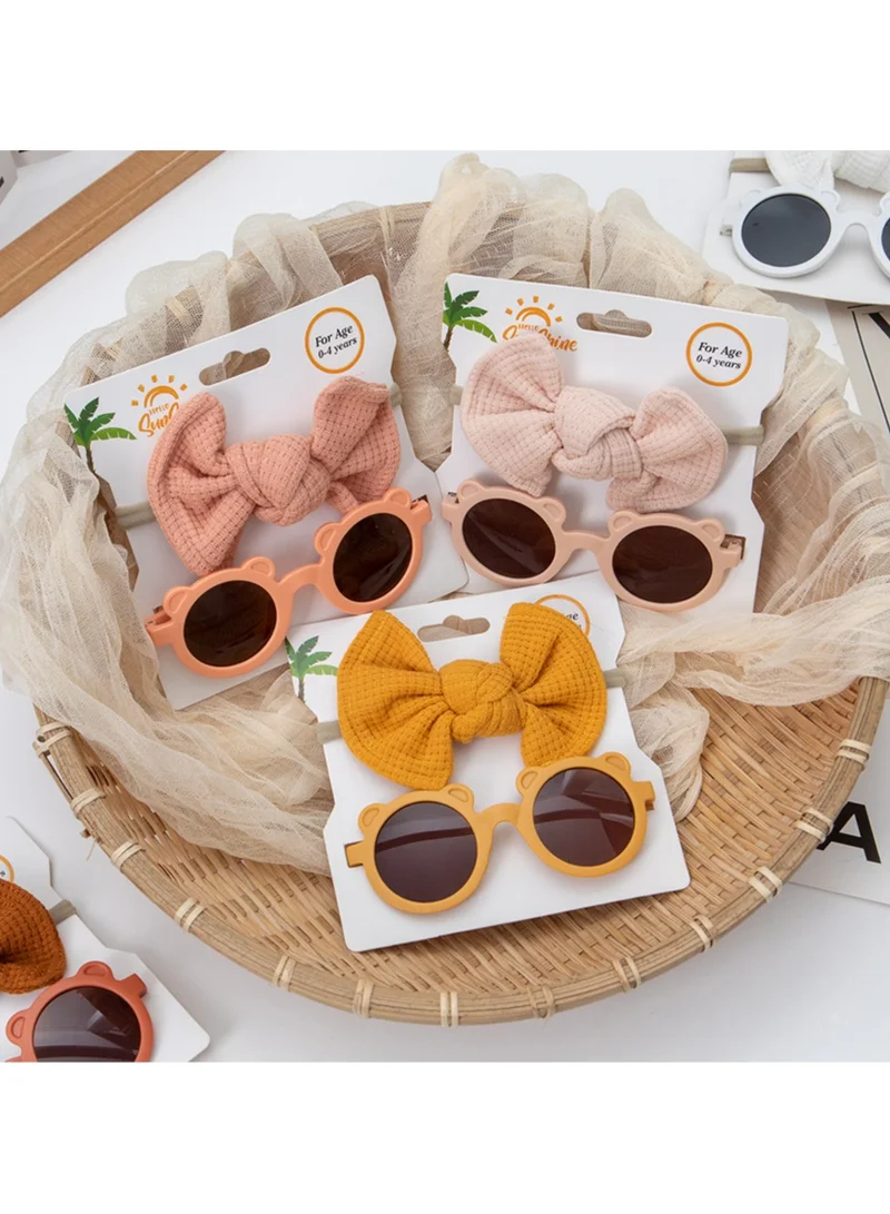 D'Daniela Aila Glasses and Headband Set For Babies and Girls - Mustard Yellow