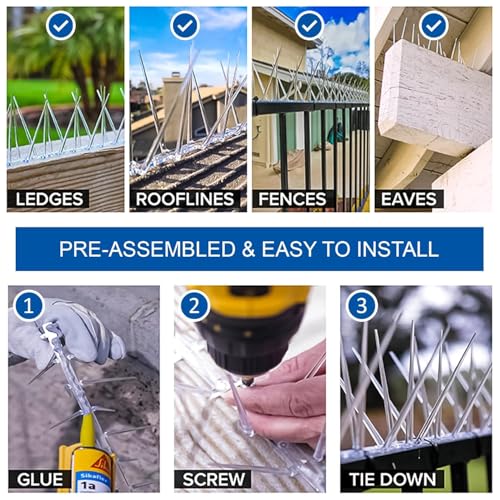 SpikeZone - Pigeon Spikes for Balcony, Pigeon Repellent, Bird Spikes for Pigeon Control (Pack of 20 Pcs) - Image 4