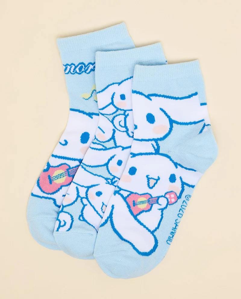 أر أند بي 3 Pack Cinnamoroll Print Ankle Socks