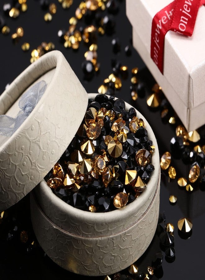 Bememo 10000 Clear Wedding Table Scatter Confetti Crystals Acrylic Diamonds Rhinestones for Table Centerpiece Decorations Wedding Bridal Shower Decorations Vase Beads (Gold, Black,3 mm, 4 mm, 6 mm) - Image 5