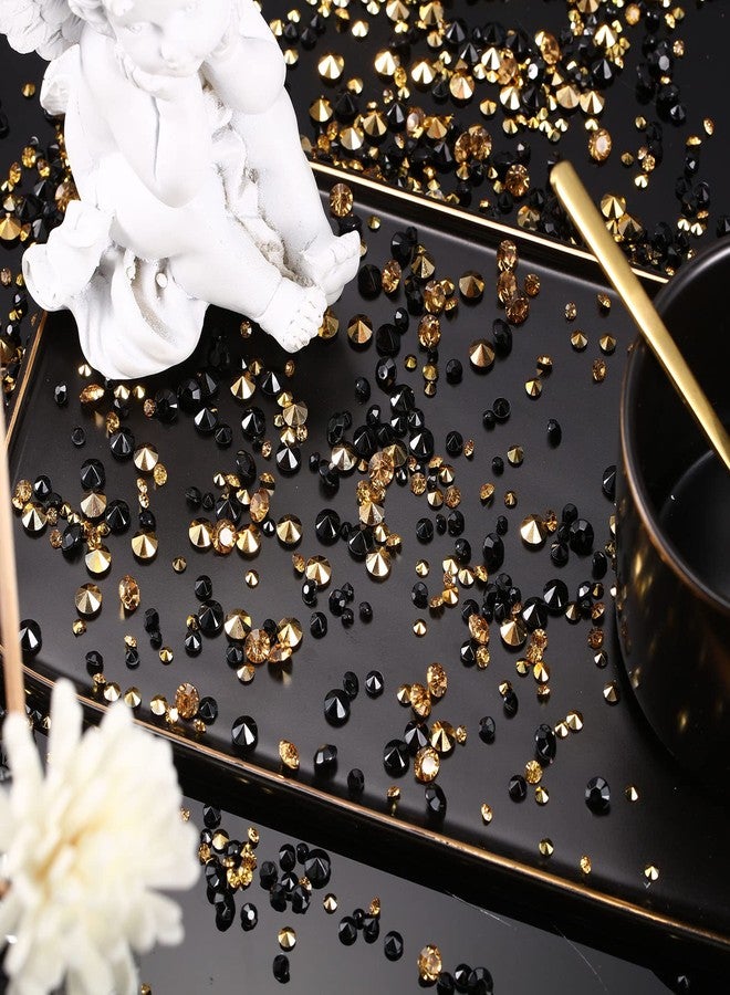 Bememo 10000 Clear Wedding Table Scatter Confetti Crystals Acrylic Diamonds Rhinestones for Table Centerpiece Decorations Wedding Bridal Shower Decorations Vase Beads (Gold, Black,3 mm, 4 mm, 6 mm) - Image 4