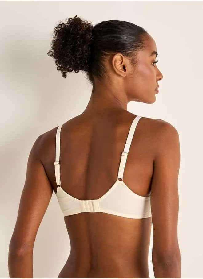 FAV Set of 2 - Bow and Lace Detail Demi Bra with Adjustable Straps