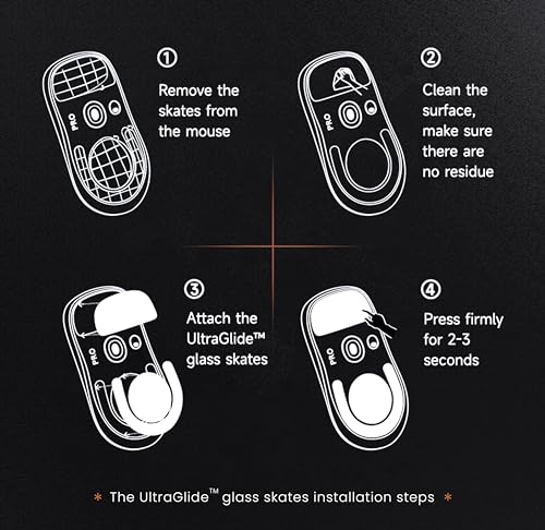 PWNAGE Ultraglide Glass Skates Feet for G Pro X 2 Superlight GPX 2, Ultra-Smooth and Durable, 3M Adhesive, fit for Gaming Mouse Black and White - Image 3