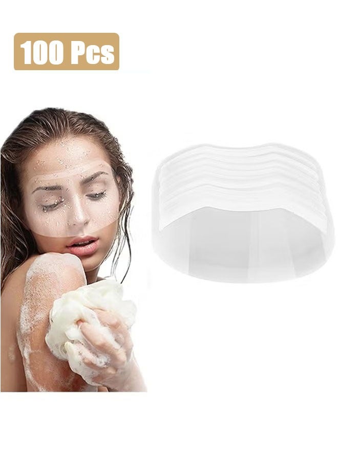GMORO 100PCS Disposable Face Sheilds Shower Eye Shield, Transparent Plastic Hairspray Shield Face Visors, Makeup Protector Cover for Eyelash Extensions Hair Cutting  - Image 1
