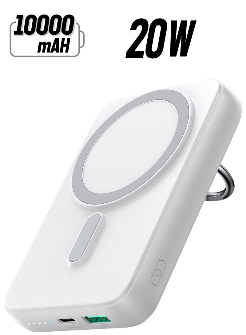 JR-W050 20W Power Bank 10000mAh with Ring Holder White  - Image 1