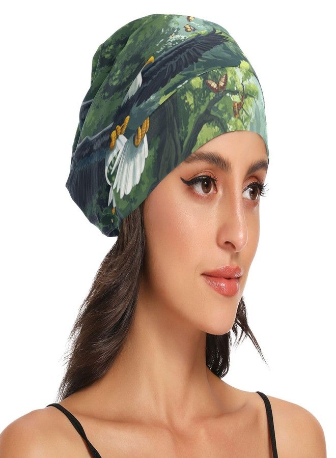 ElliTarr Beanie Hat Satin Bonnet Lined Sleep Cap Hair Wrap Cover Slouchy Beanie for Curly Hair Protection for Gifts for Men Women Bee and Flower Cute Orange - Image 4