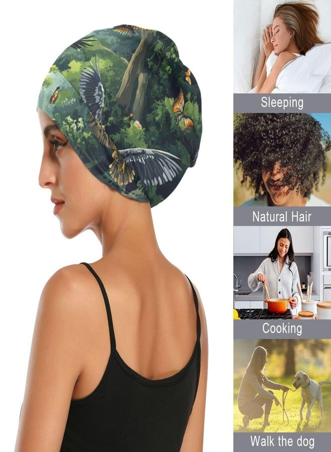 ElliTarr Beanie Hat Satin Bonnet Lined Sleep Cap Hair Wrap Cover Slouchy Beanie for Curly Hair Protection for Gifts for Men Women Bee and Flower Cute Orange - Image 5