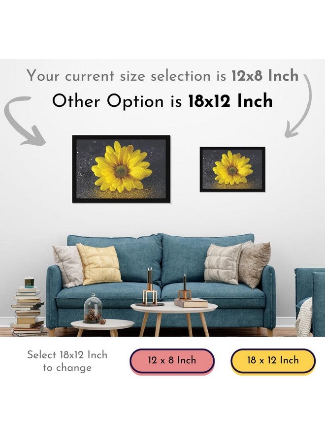 Mad Masters Yellow Sunflower Flower Nature Beauty Painting Photo Frame for Living Room, Bedroom, Home Decor and Wall Decoration (MM 1852, 8x12 Inch, Paper, Without Plexi Glass) - Image 4
