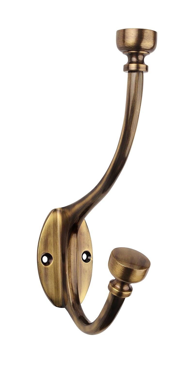 HOBKNOBS (Set of 4 Antique Brass Wall/Wooden Mounted 178 mm(H) Hook Hanger - Brownish Gold... - Image 2