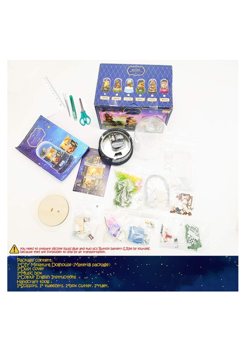 SOLARAE DIY Miniature Dollhouse Kit, with Furniture, Spin Rotate Music Box, LED Wooden Mini House Set, for Kids, Girls, Women Lovers, Best Gift Birthday, Valentine's,  Wedding Day - Image 4