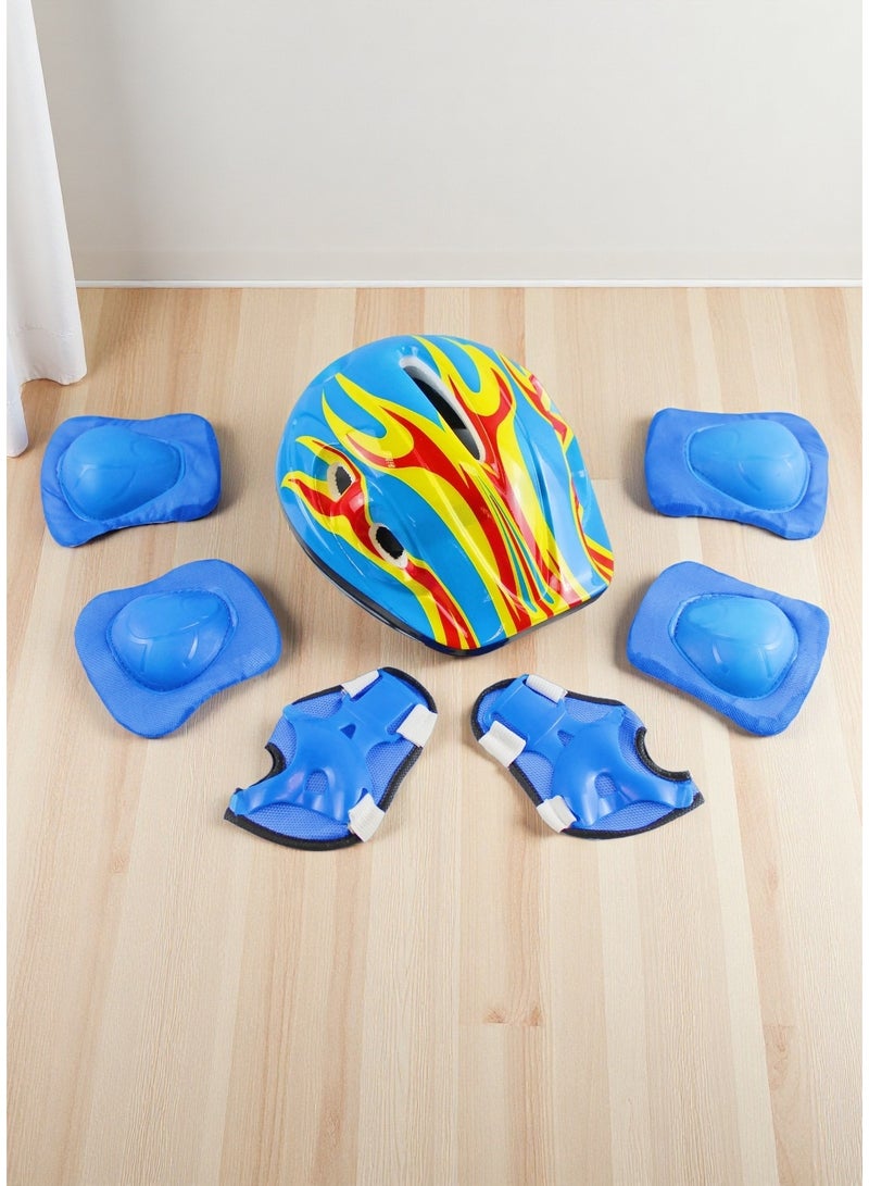 إيزي فيتشور مجموعة حماية رياضية ٧ في ١ للأطفال من إيزي فيوتشر: خوذة + واقيات ركبة + واقيات كوع + واقيات معصم للأولاد والبنات - ٣ خيارات ألوان (وردي، أحمر، أزرق) - Image 5