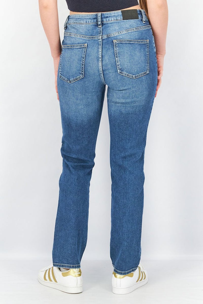 Tchibo Women Regular Fit Mid Washed Denim Jeans, Blue - Image 3