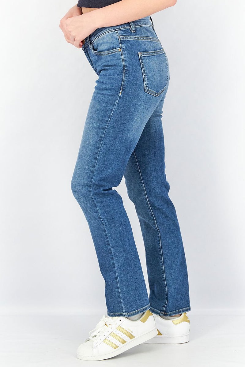 Tchibo Women Regular Fit Mid Washed Denim Jeans, Blue - Image 4