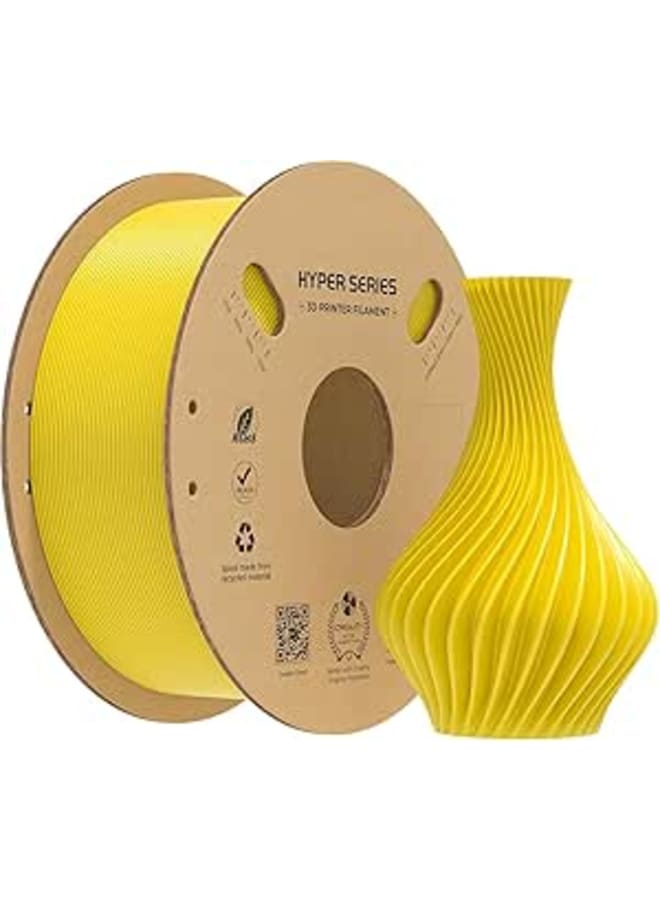 Hyper PLA Filament 1.75mm 1Kg Roll for 3D Printer (Yellow, 1.75mm)