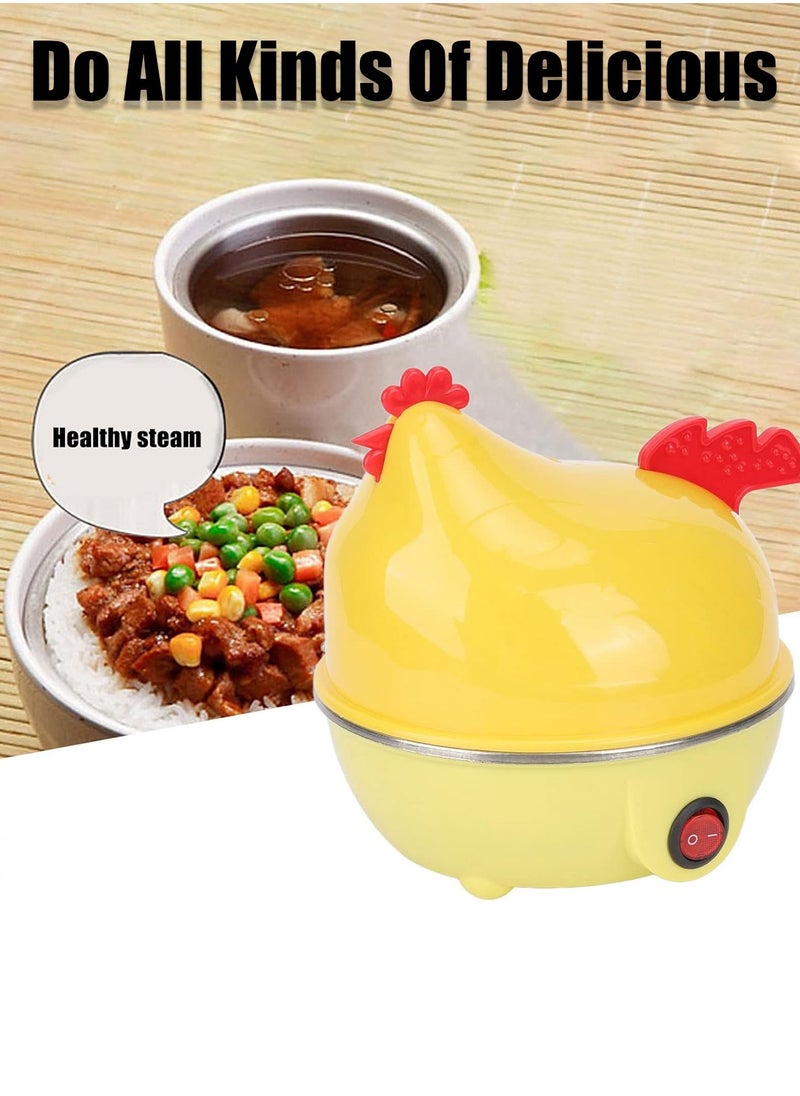 HEROCKX Electric Egg Cooker Multifunction Chicken Shape 7 Egg Capacity Automatic Shut Off Mini Breakfast Machine yellow  - Image 4