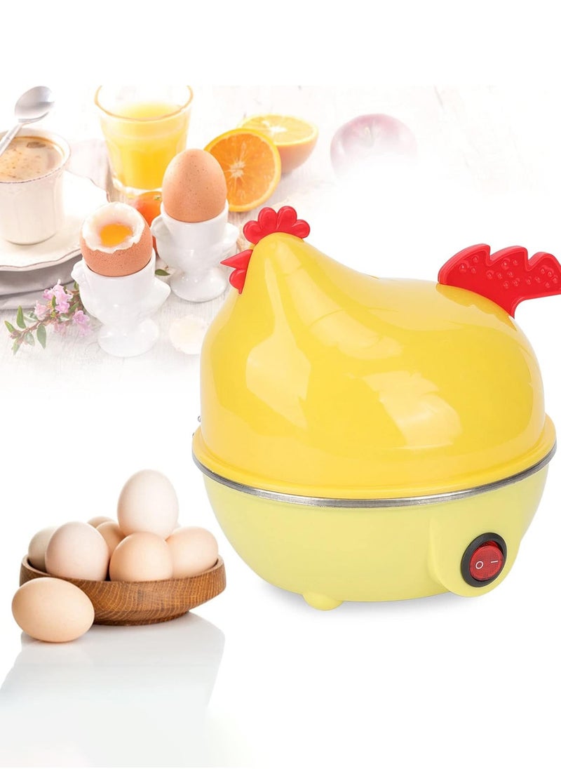 HEROCKX Electric Egg Cooker Multifunction Chicken Shape 7 Egg Capacity Automatic Shut Off Mini Breakfast Machine yellow  - Image 1